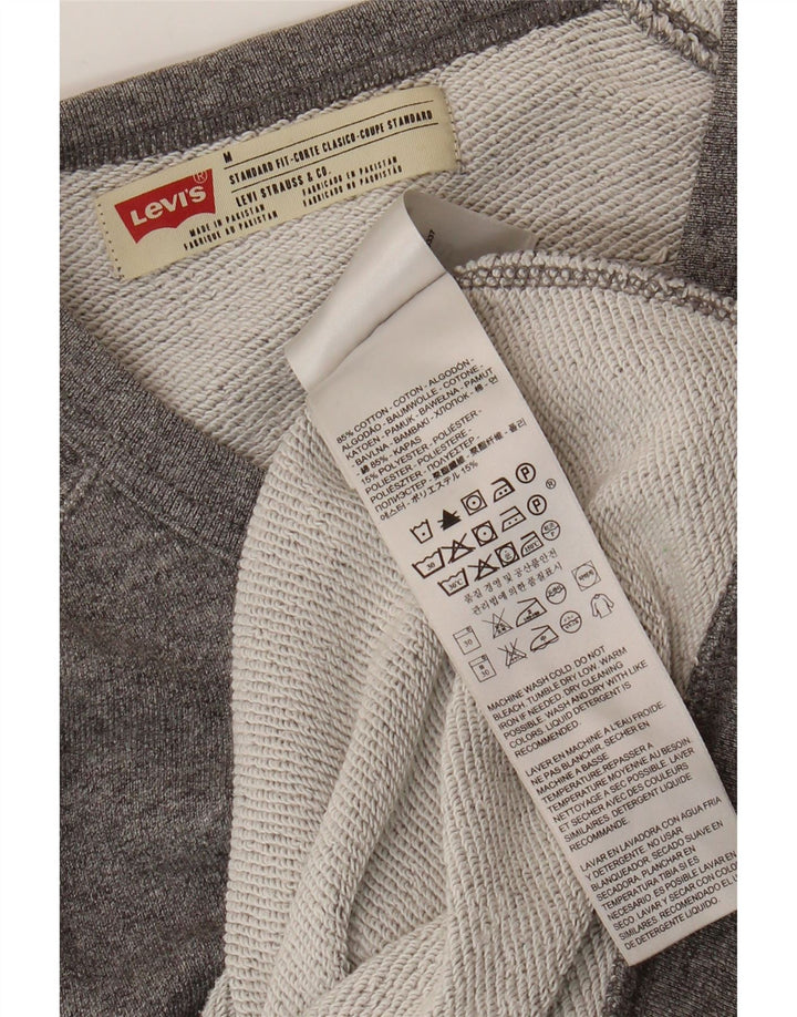 LEVI'S Mens Standard Fit Sweatshirt Jumper Medium Grey Flecked Cotton