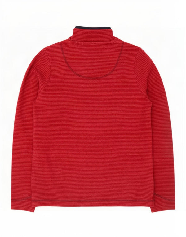 Weird Fish Dame Zip Neck Fleece Jumper UK 8 Small Red Polyester