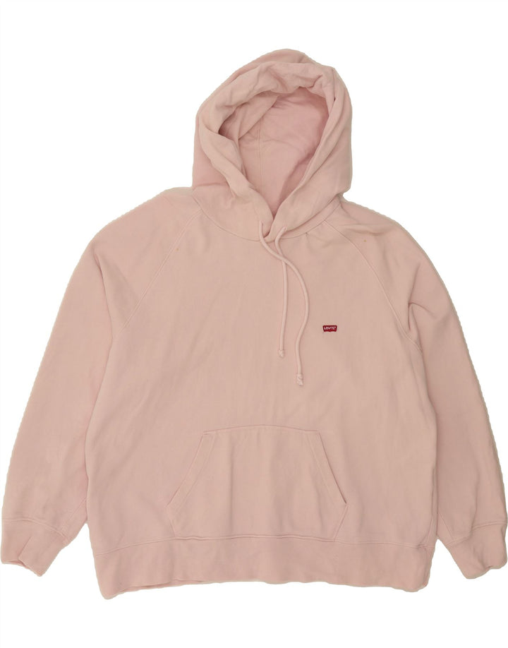 LEVI'S Womens Oversized Hoodie Jumper UK 18 XL Pink Cotton Vintage Levi's and Second-Hand Levi's from Messina Hembry 