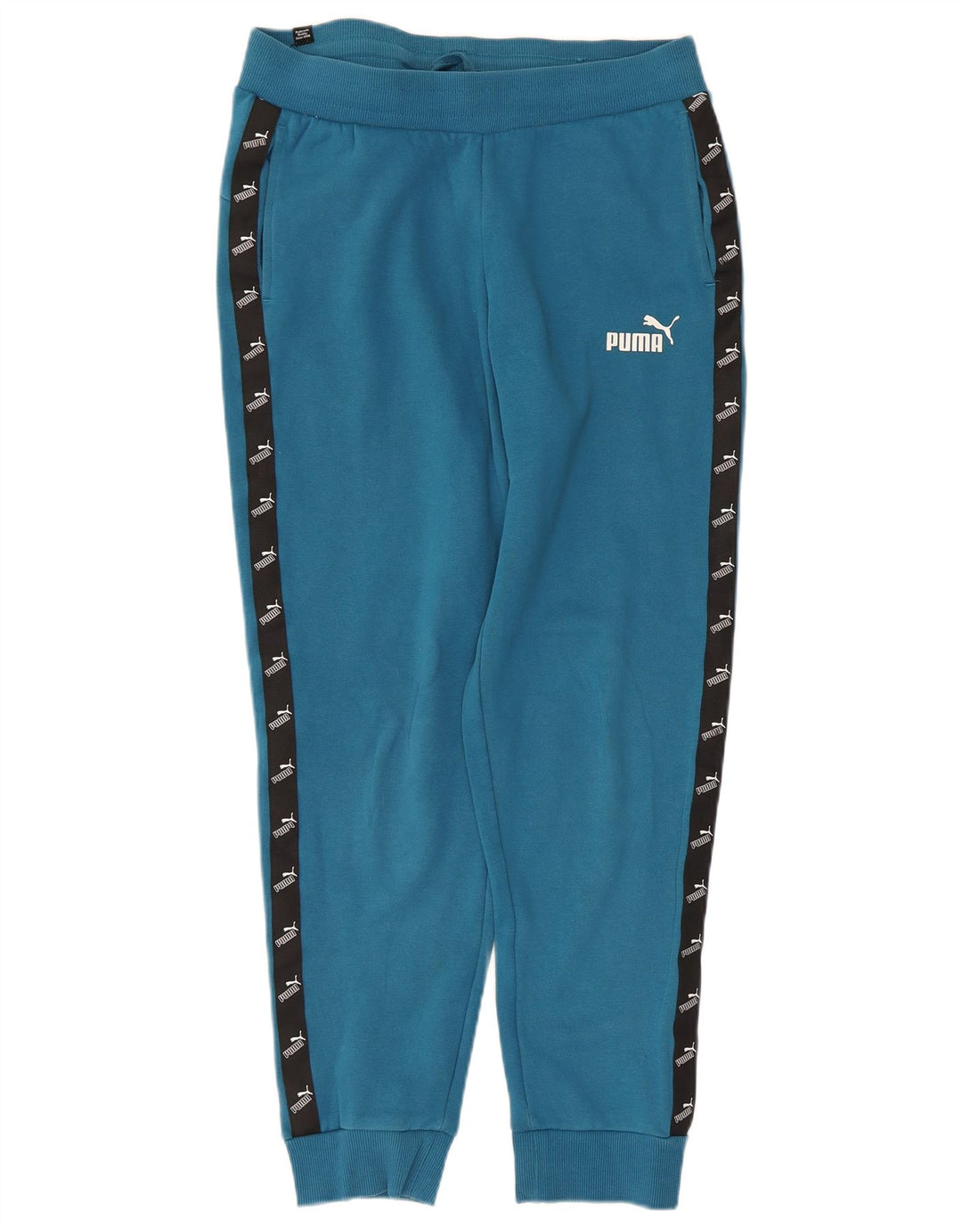 Puma Mens Graphic Tracksuit Trousers Joggers Small  Blue Colourblock