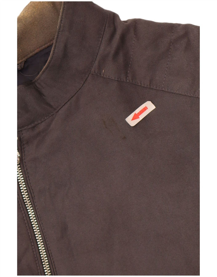 Marks & Spencer Mens Bomber Jacket UK 46 3XL Grey Polyester
