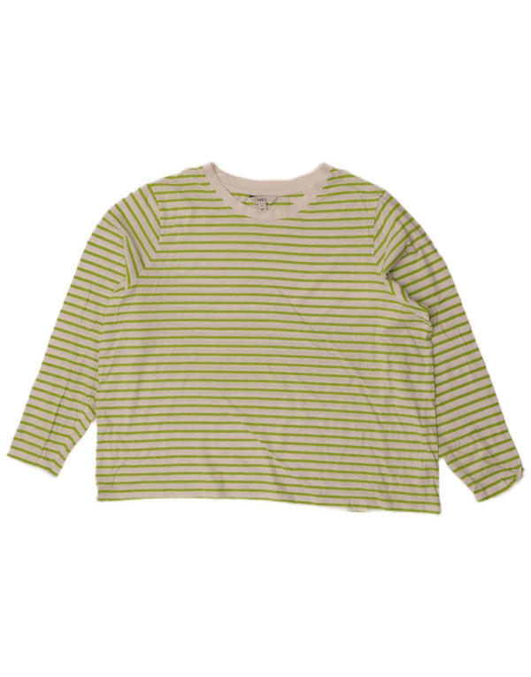 Женский топ Marks & Spencer с длинным рукавом, Великобритания, 20, 2XL, хлопок в белую полоску