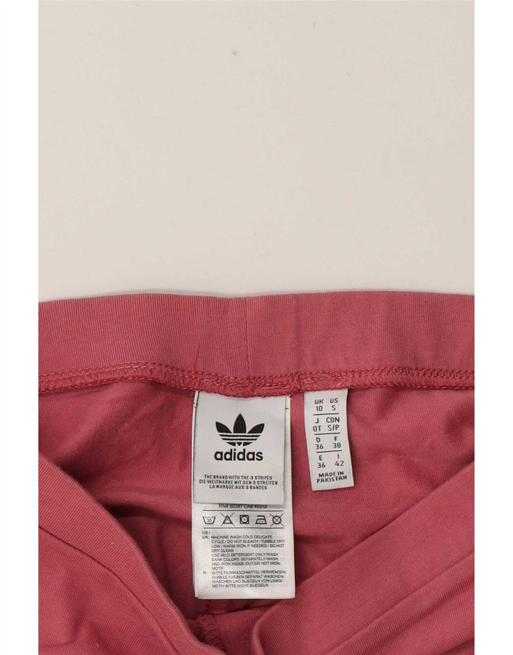 Adidas Dame Leggings UK 10 Small Pink Bomuld