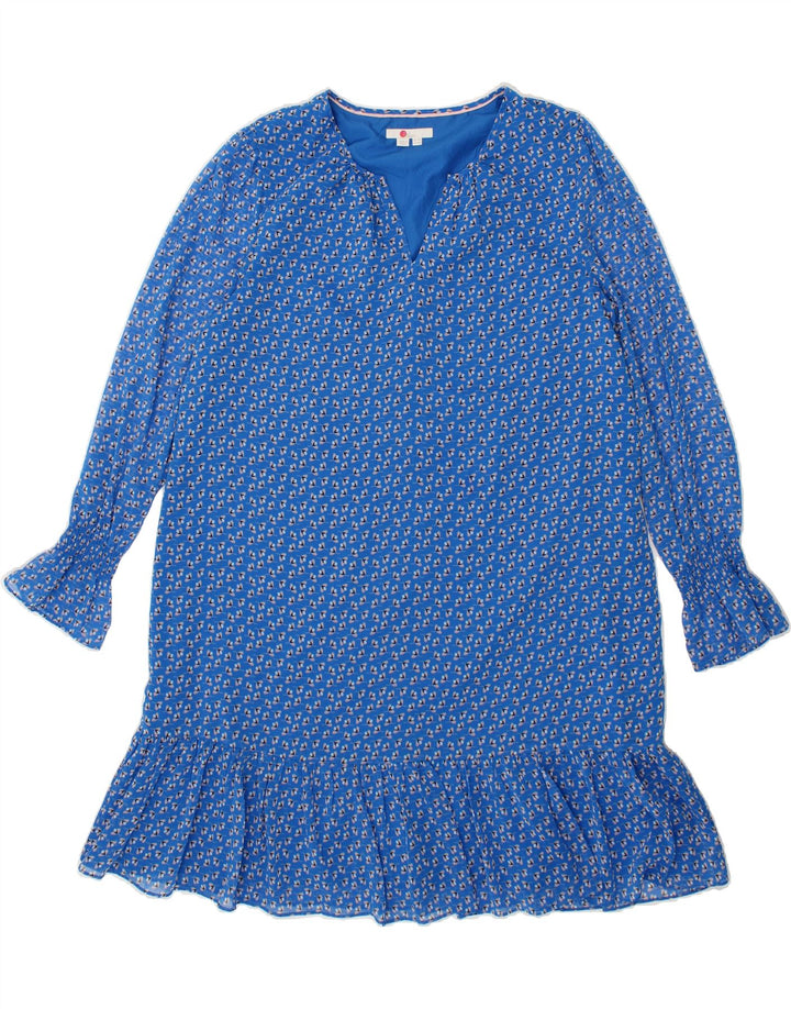 BODEN Womens Abstract Pattern Long Sleeve A-Line Dress UK 18 XL Blue Vintage Boden and Second-Hand Boden from Messina Hembry 