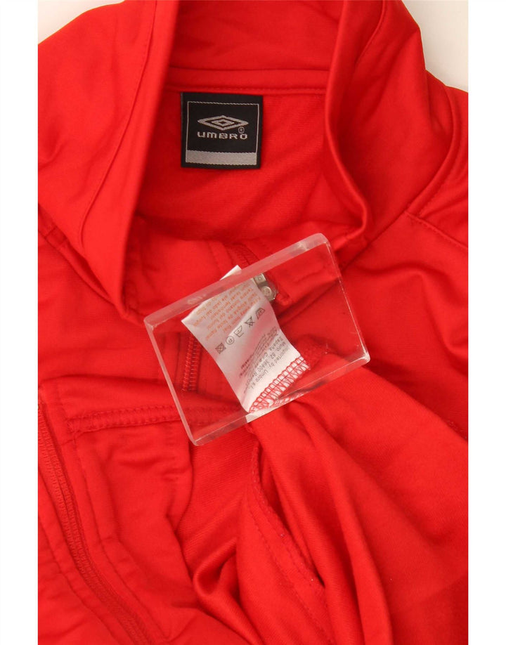 Umbro Mens Tracksuit Top Jacket Medium Red Colourblock Polyester Sports