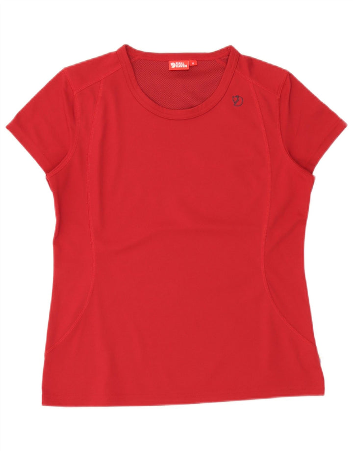 Fjall Raven T-Shirt Top UK 14 Medium Burgundy Polyester
