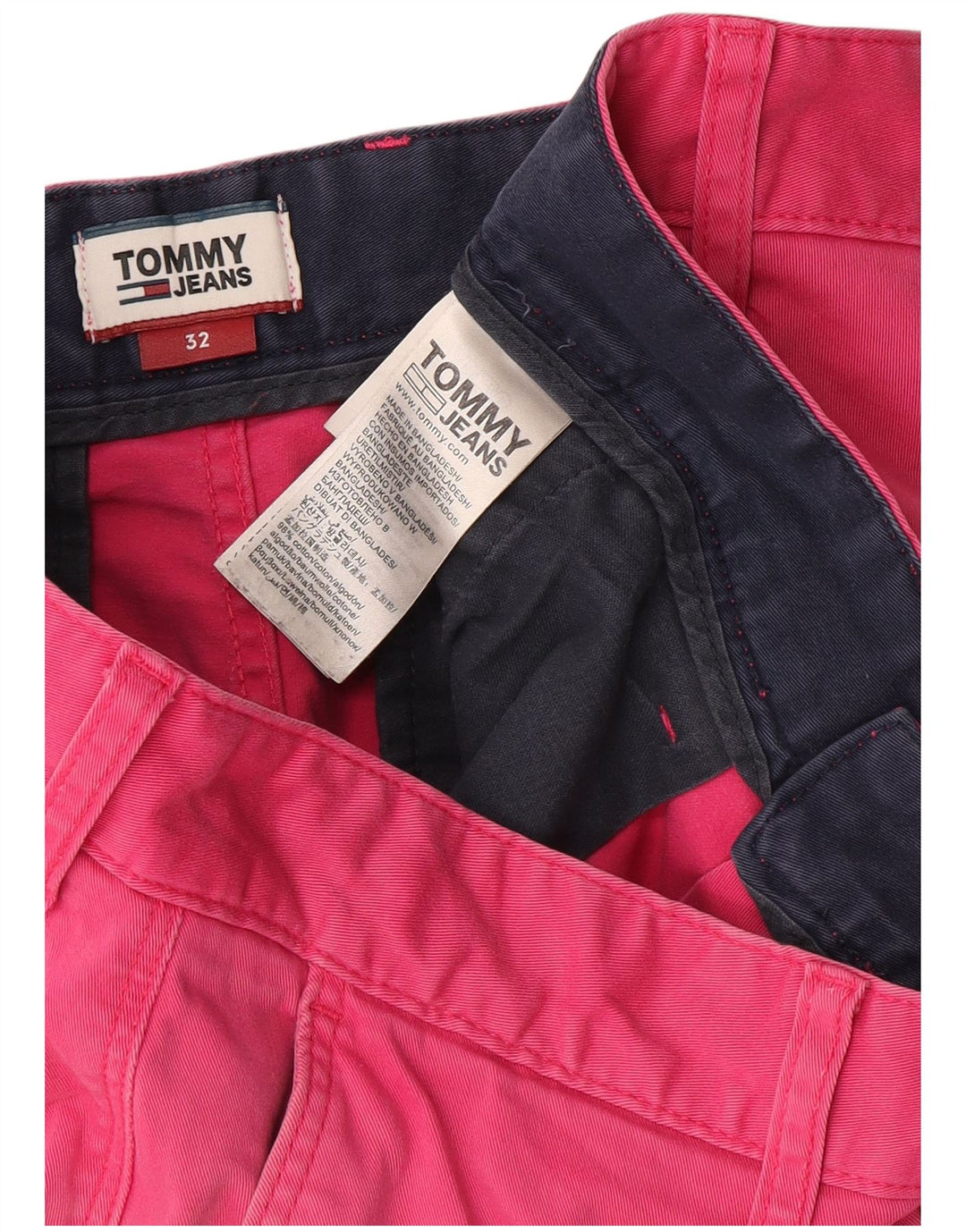 Tommy Hilfiger Mens Chino Shorts W32 Medium Pink Cotton