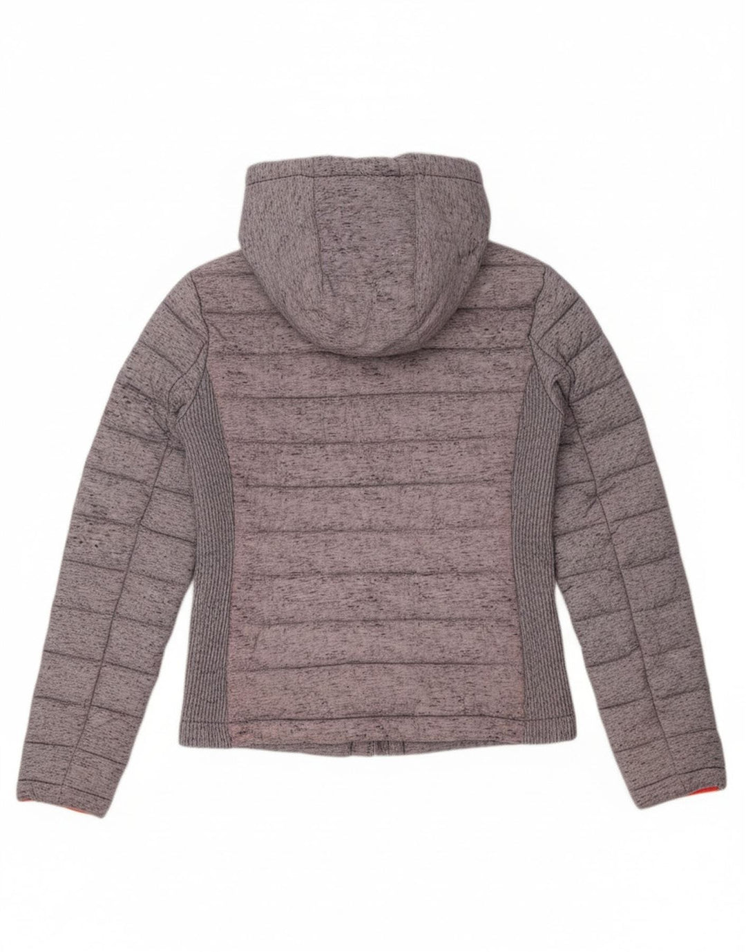 Superdry Polstret hættejakke til kvinder UK 8 XS Grå Colourblock Polyester
