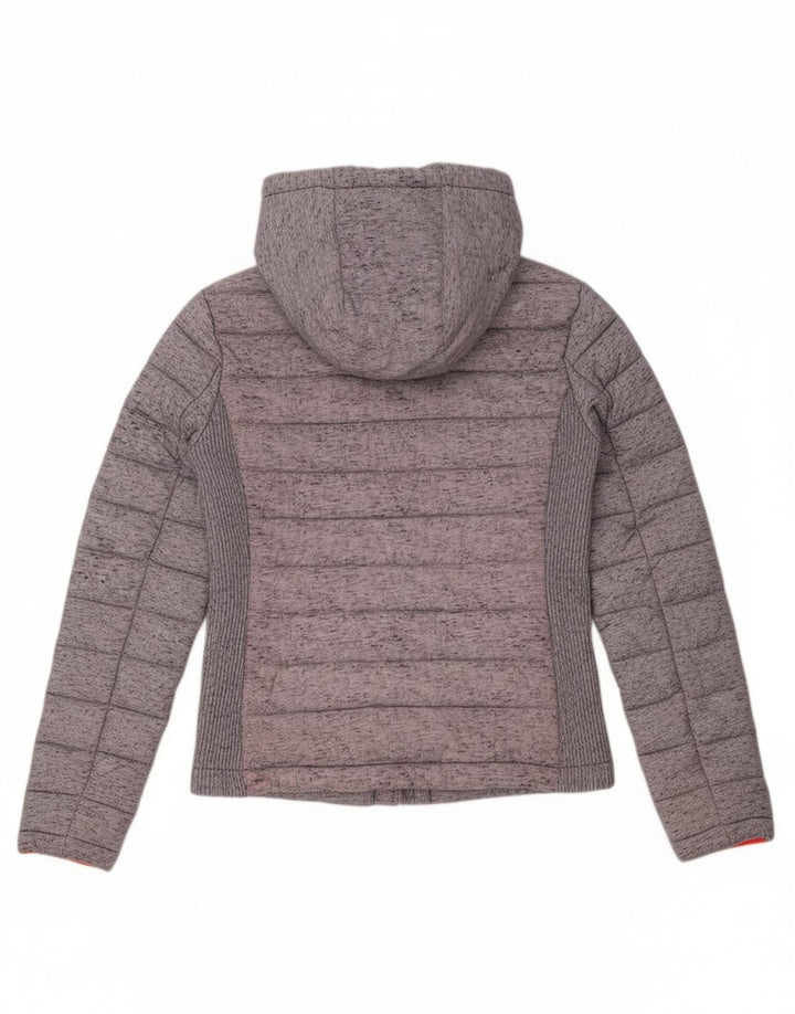 Superdry Polstret hættejakke til kvinder UK 8 XS Grå Colourblock Polyester