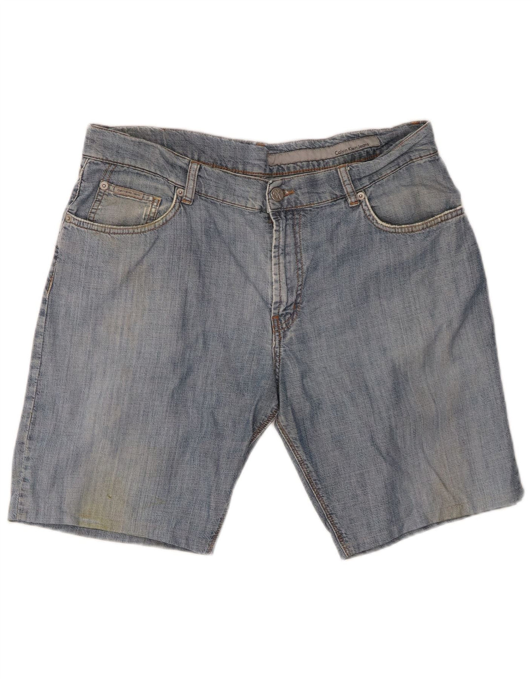 Calvin Klein Mens Denim Shorts W36 Large Blue Cotton