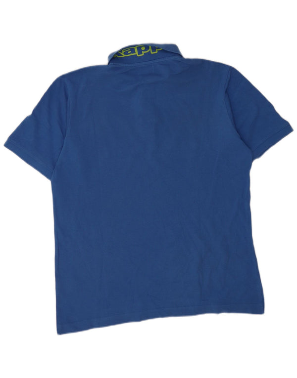 Kappa Mens Graphic Polo Shirt Large Blue Cotton