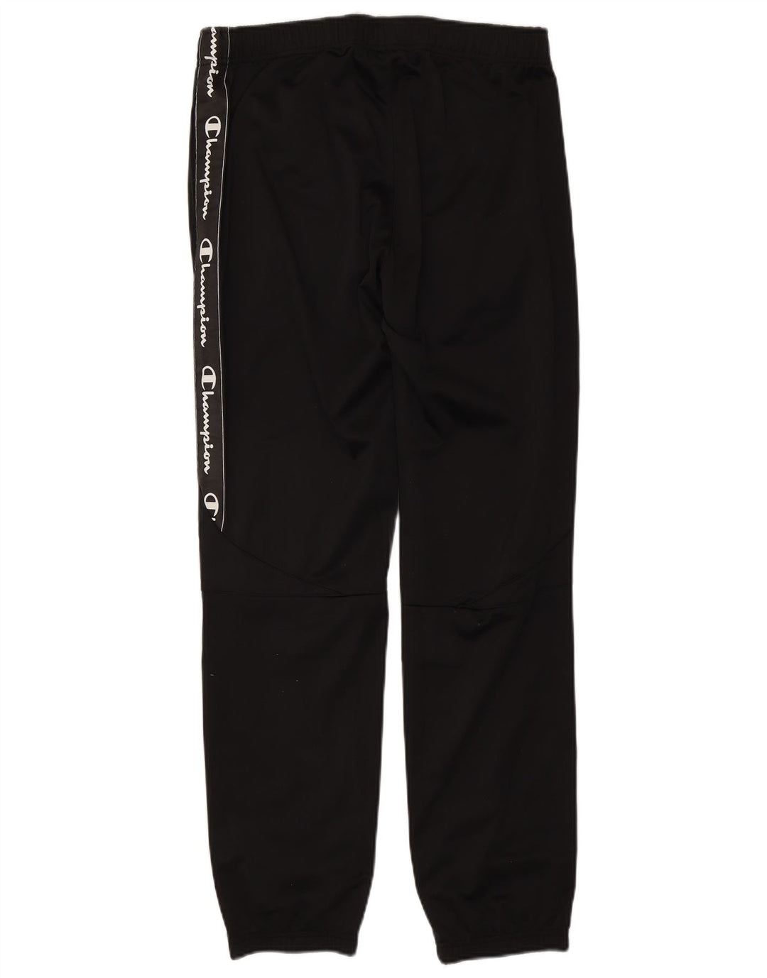 CHAMPION Mens Graphic Tracksuit Trousers Joggers Large  Black Polyester