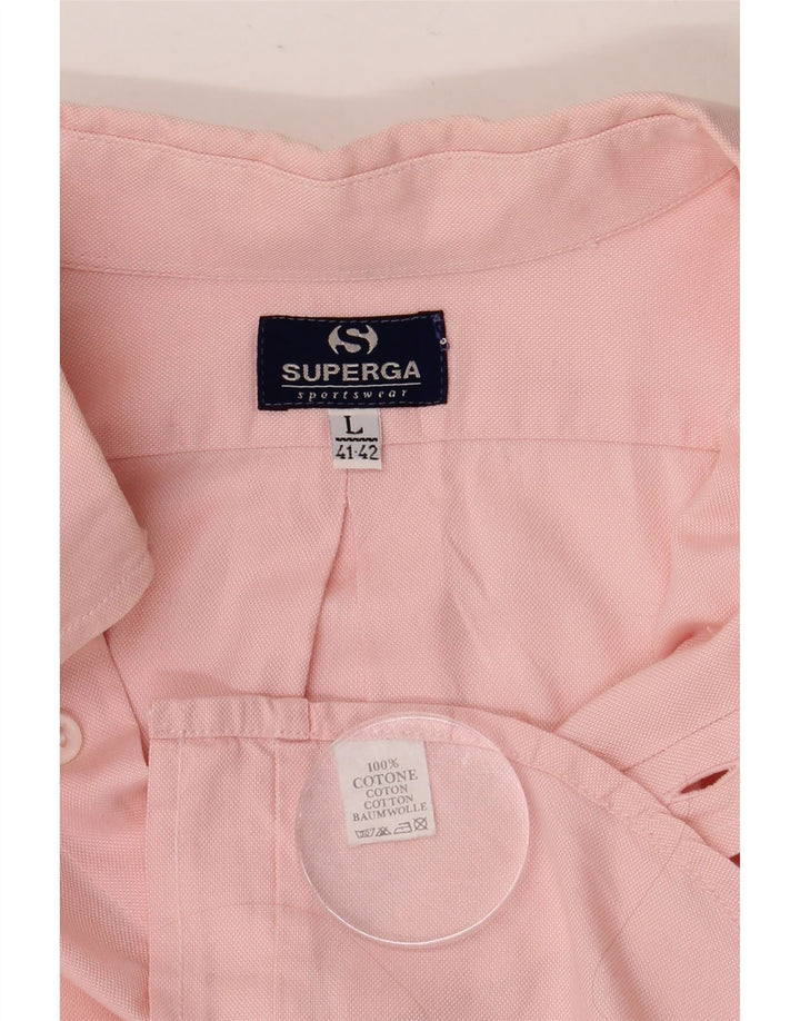 Koszula męska SUPERGA, rozmiar 41/42, duża, różowa, bawełniana