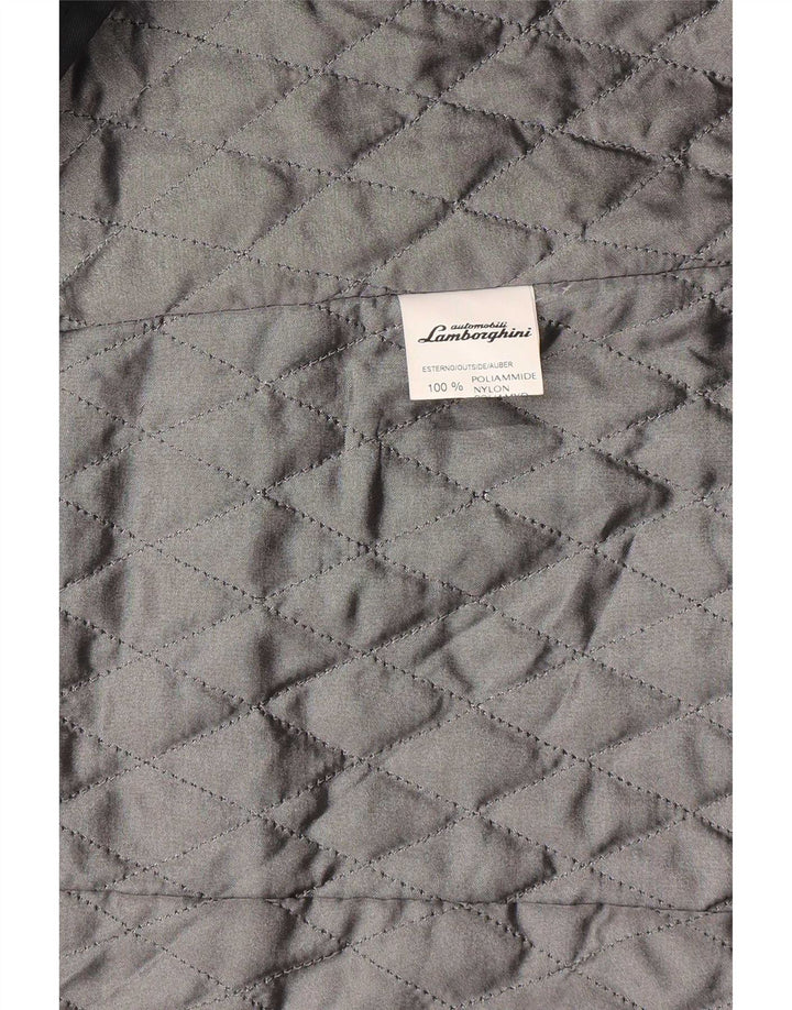Lamborghini Chaqueta acolchada gráfica para hombre UK 40 Large Poliamida negra