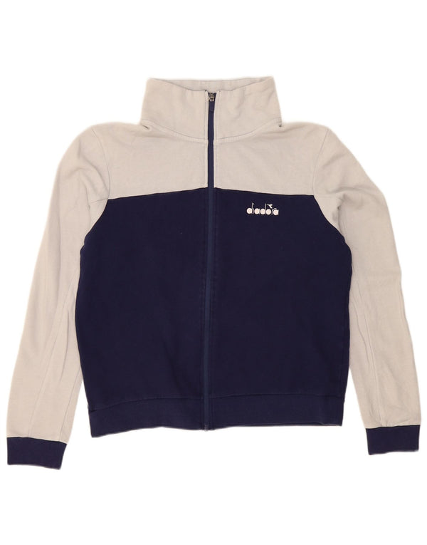 Diadora Veste de survêtement pour femme UK 18 XL Bleu marine Colourblock Coton