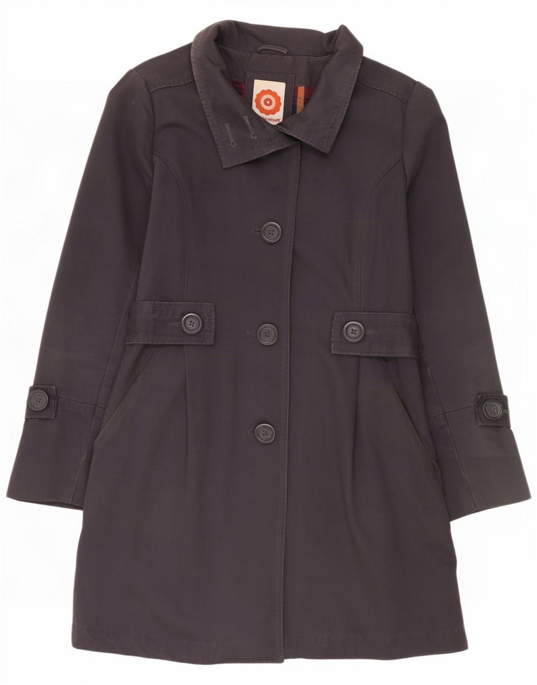 White Stuff Womens Overcoat UK 12 Medium Grey Cotton