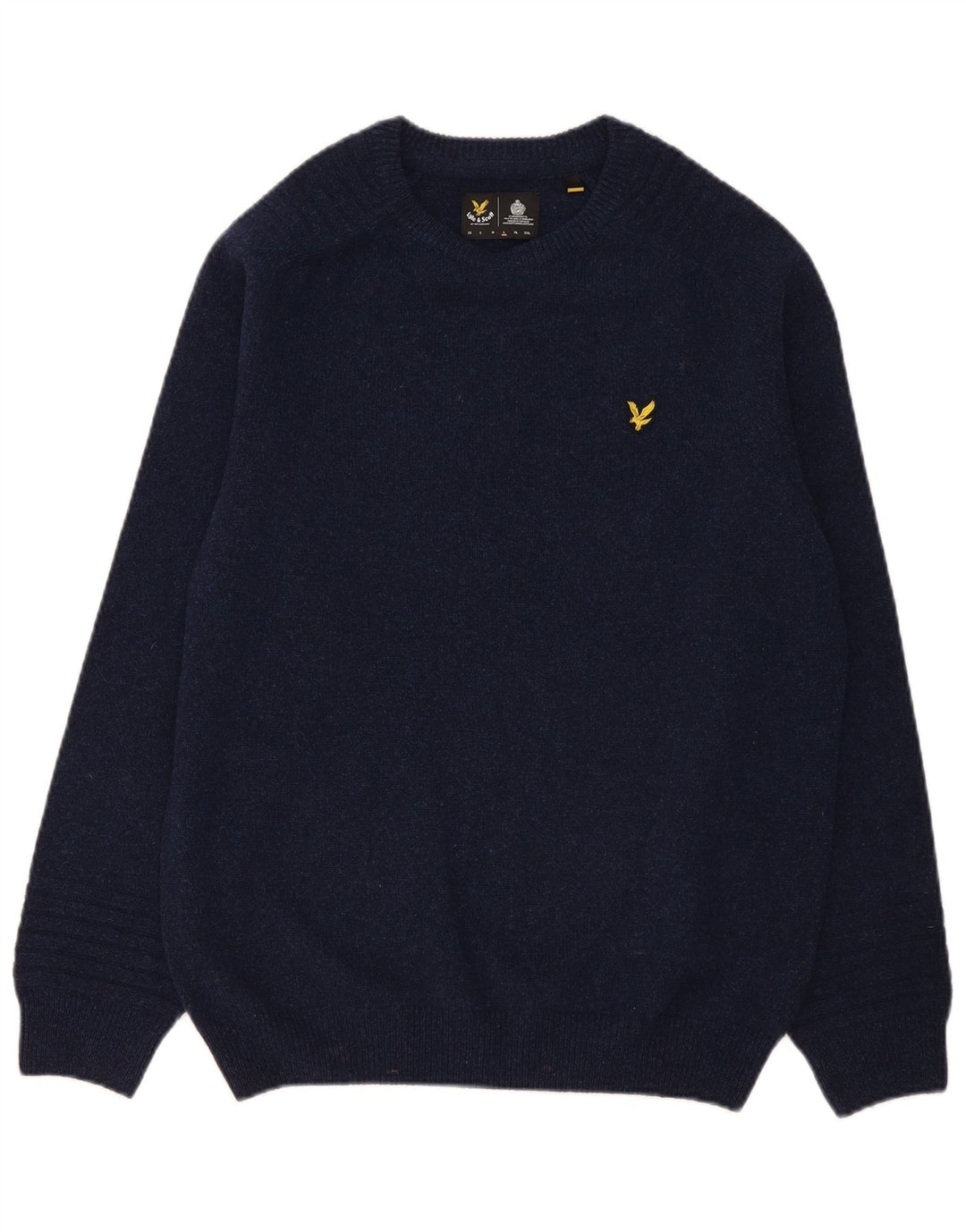 Suéter masculino Lyle & Scott com gola redonda, grande lã azul marinho