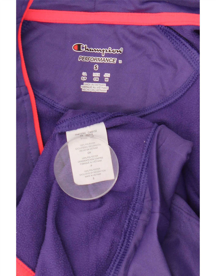 Champion Womens Performance Zip Hoodie Sweater UK 10 Small Purple Polyester