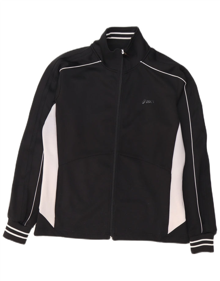 Asics træningsdragt topjakke til kvinder UK 14 Medium Sort Colourblock Polyester