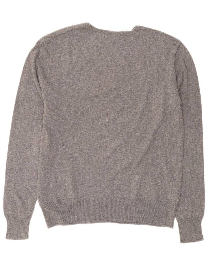 Fila Herren-Pullover mit U-Boot-Ausschnitt, Größe S, graue Baumwolle
