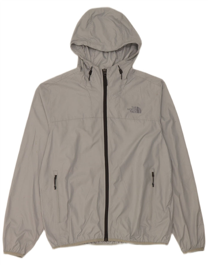 The North Face Mens Hooded Rain Jacket UK 38 Medium Grey Polyester