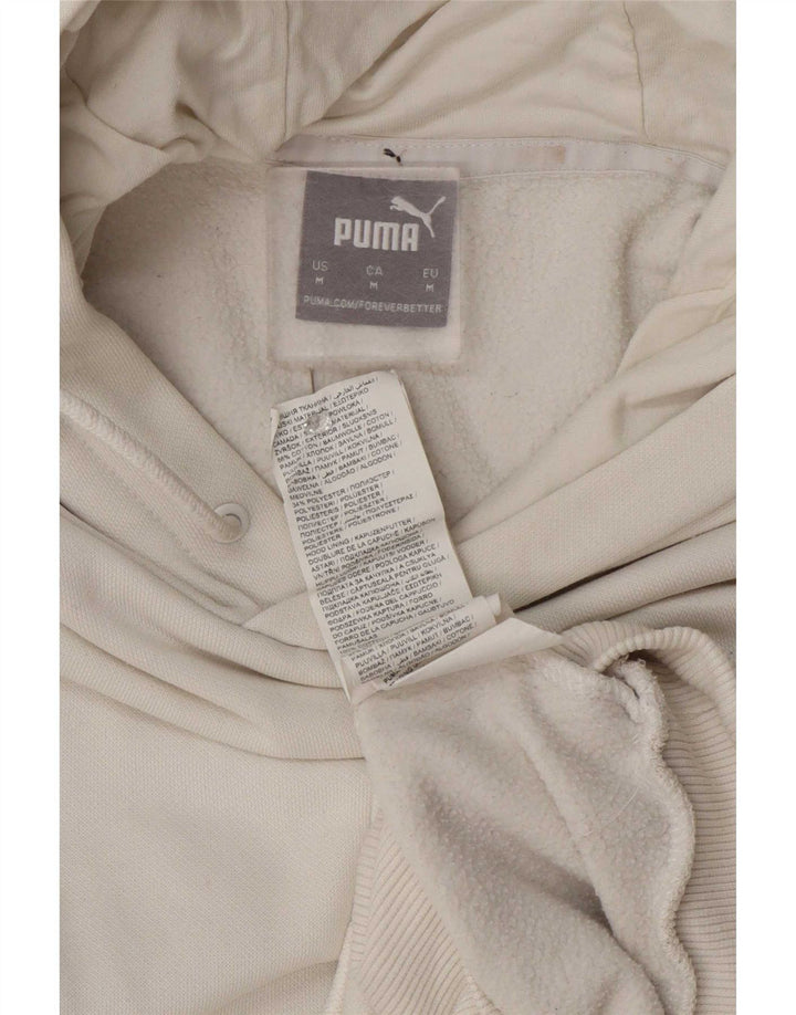 Puma Mens Graphic Hoodie Jumper Medium White Colourblock Cotton