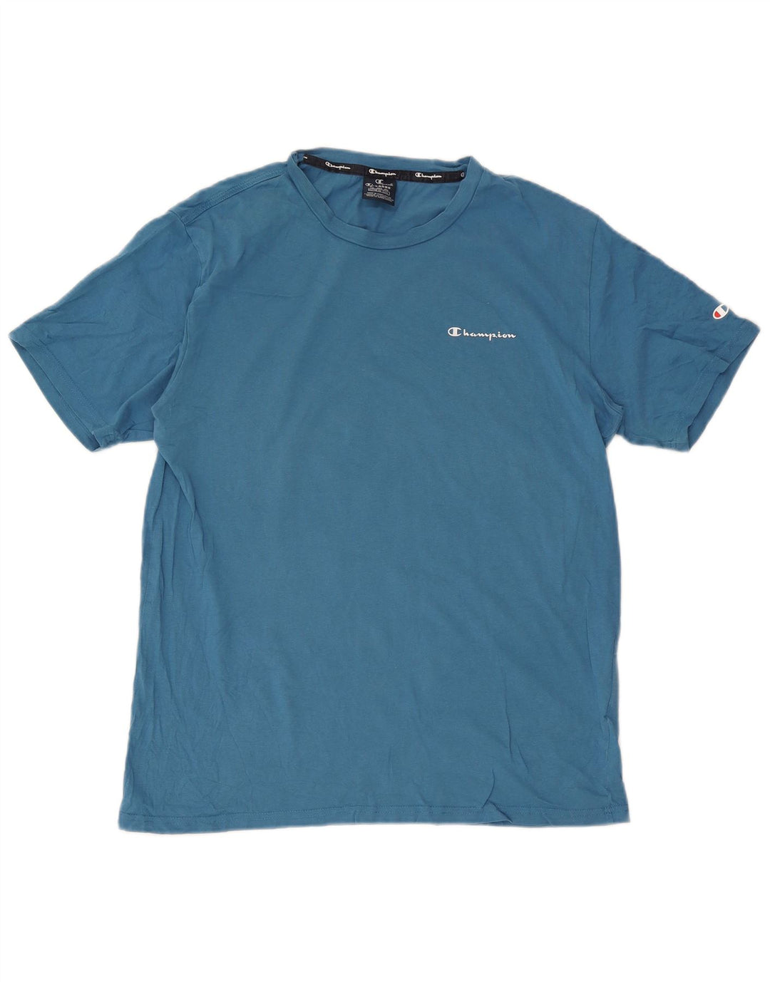 Champion Mens T-Shirt Top XL Blue Cotton