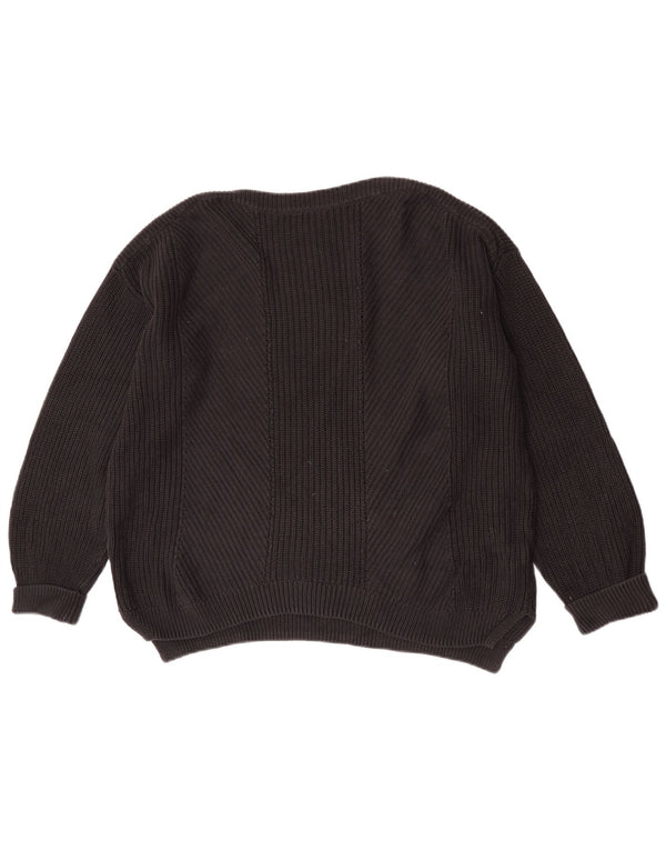 Marks & Spencer Womens Crop Boat Neck Jumper Sweater UK 16 Large Black