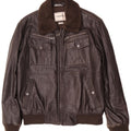 Geox Herre Bomber Læderjakke UK 38 Medium Brun