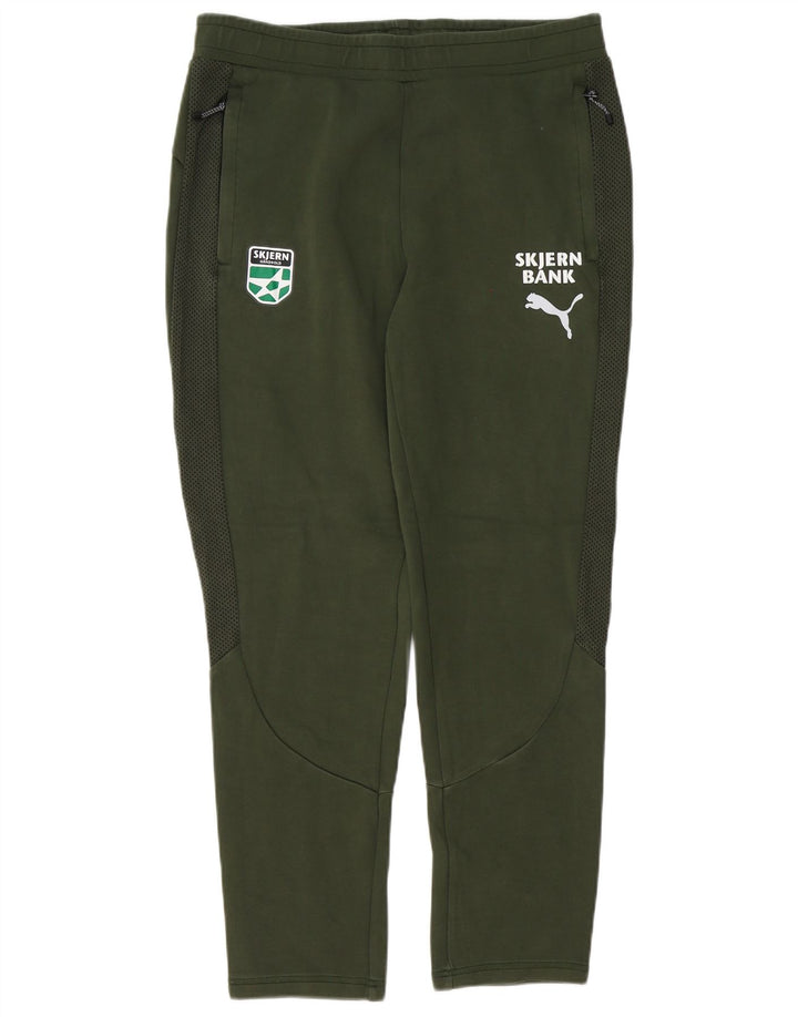 PUMA Mens Graphic Tracksuit Trousers Large  Green Cotton