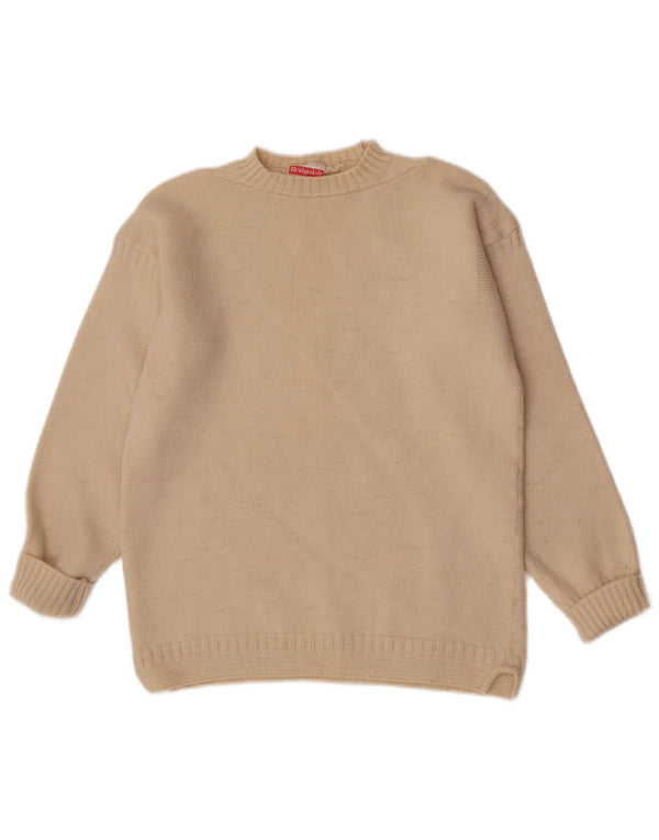 Bridgedale Mens Crew Neck Jumper Sweater EU 38 Small Beige Wool