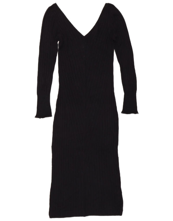 Topshop Dame Langærmet Maxi Jumper Kjole UK 12 Medium Navy Blue
