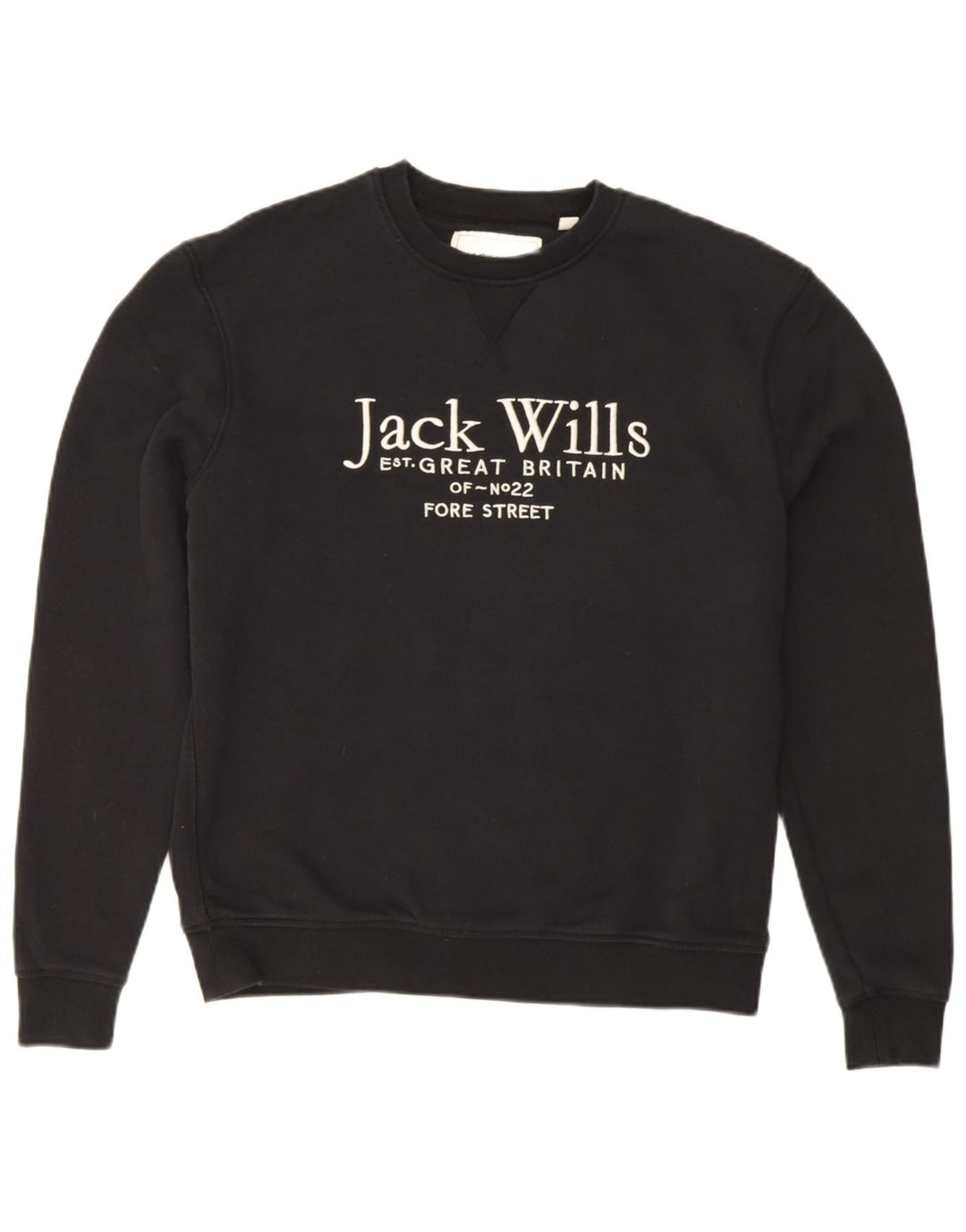Jack Wills Mens Graphic Sweatshirt Jumper Small Black Cotton