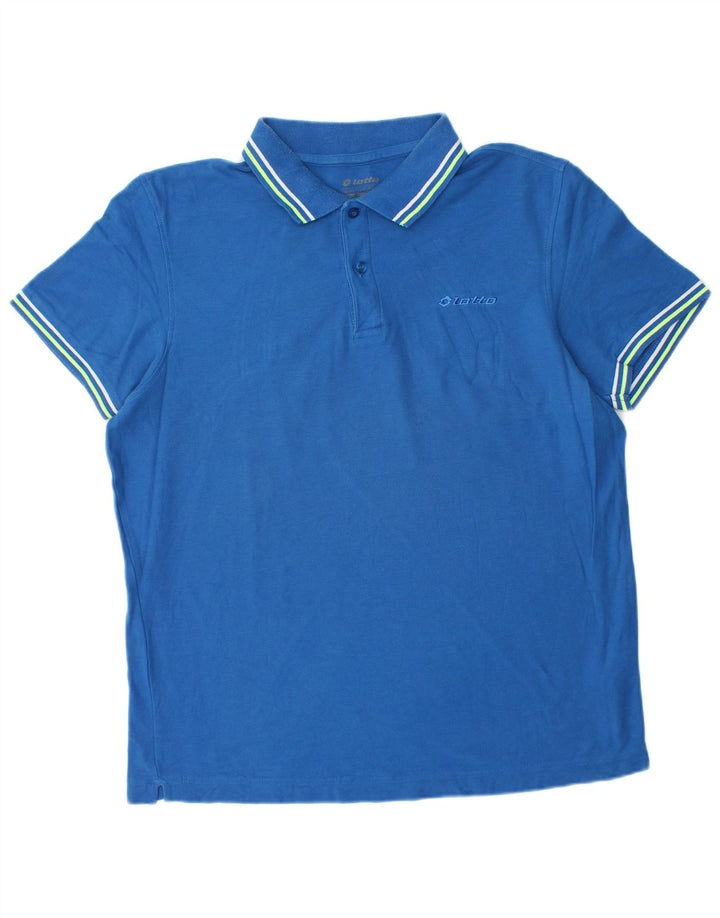 Lotto Mens Polo Shirt Medium Blue Cotton