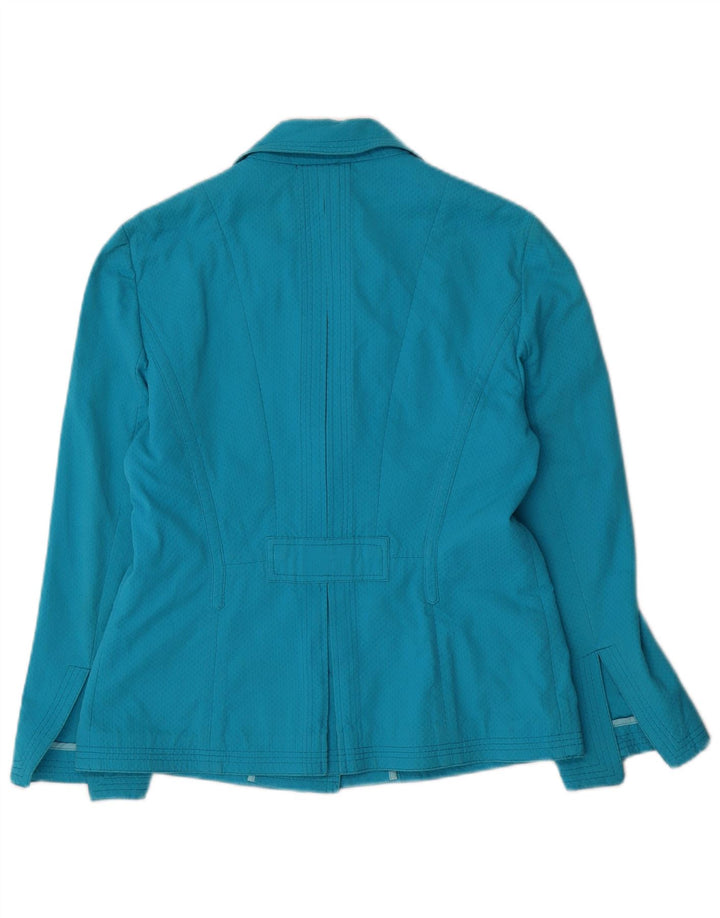 Karen Millen Womens 2 Button Blazer Jacket UK 14 medium Blue Cotton