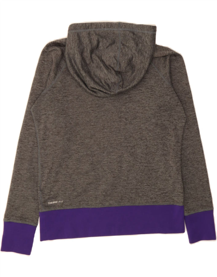 NIKE Womens Hoodie Jumper UK 14 Medium Grey Polyester Vintage Nike and Second-Hand Nike from Messina Hembry 