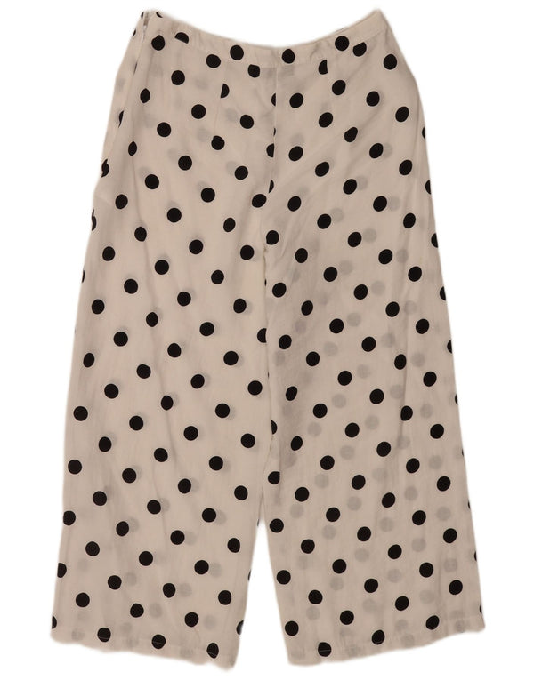 Topshop Womens See Through Cropped Trousers UK 12 Medium W30 L24 White