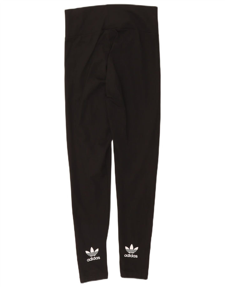 Adidas Womens Graphic Leggings UK 14 Large Black Polyester