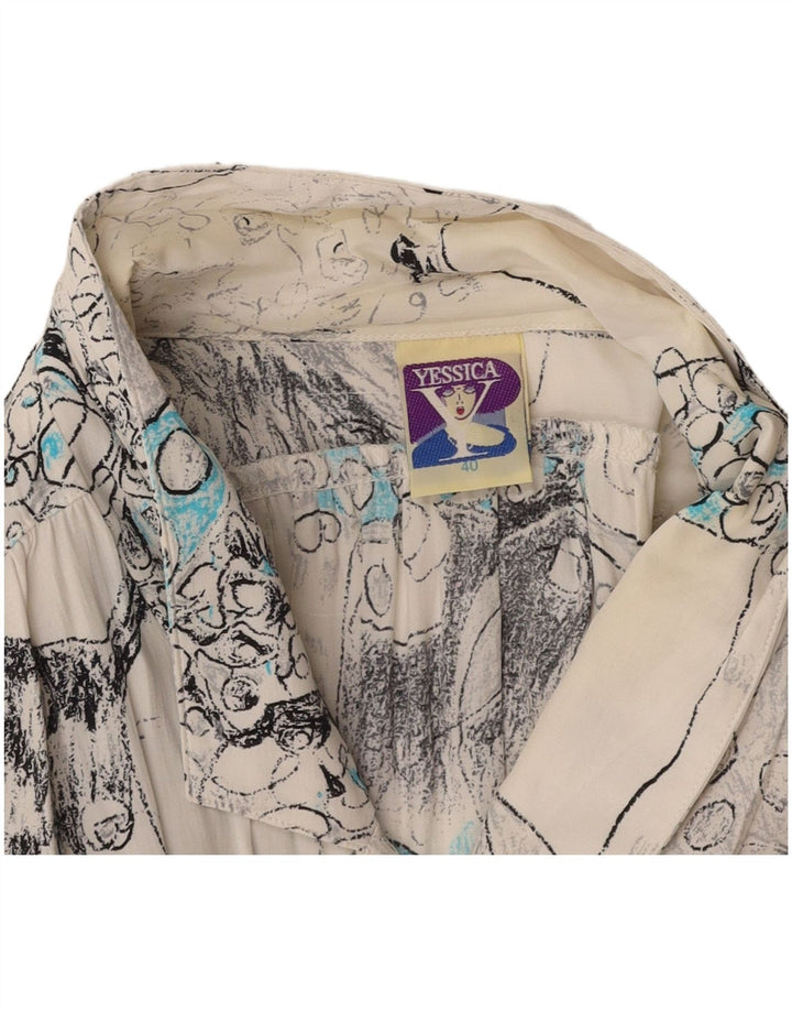 YESSICA Kvinders Oversized Abstrakt A-Line Kjole EU 40 Medium White