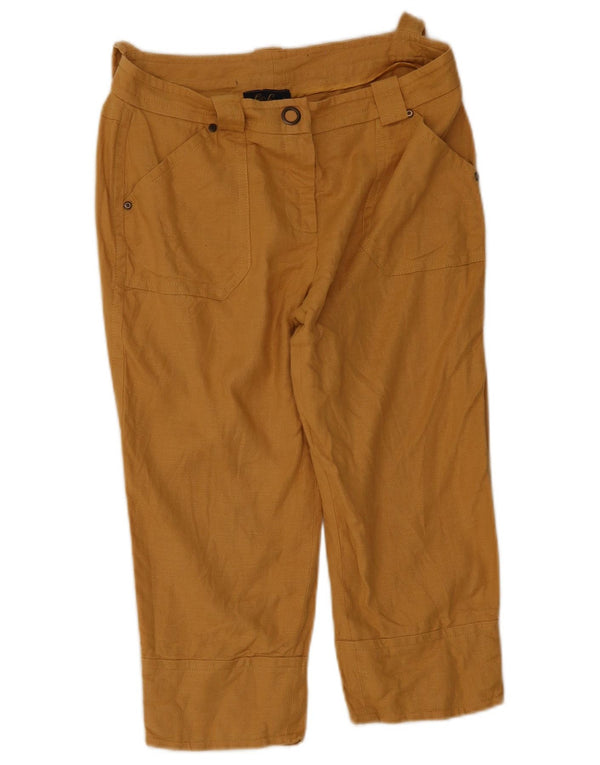 Luisa Spagnoli Pantalon Capri Femme IT 44 Moyen W34 L18 Beige