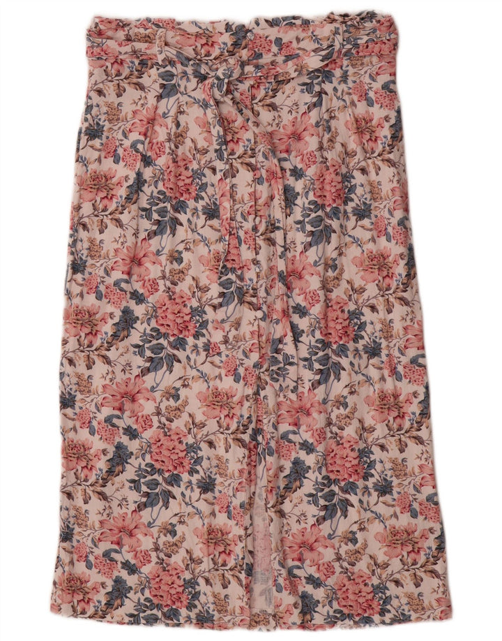 Oasis Womens Midi Skirt UK 14 Medium W30  Multicoloured Floral Viscose