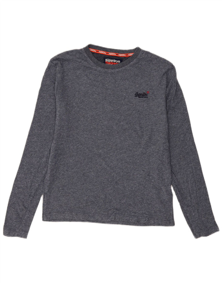 Superdry muška majica dugih rukava srednje plavi pamuk