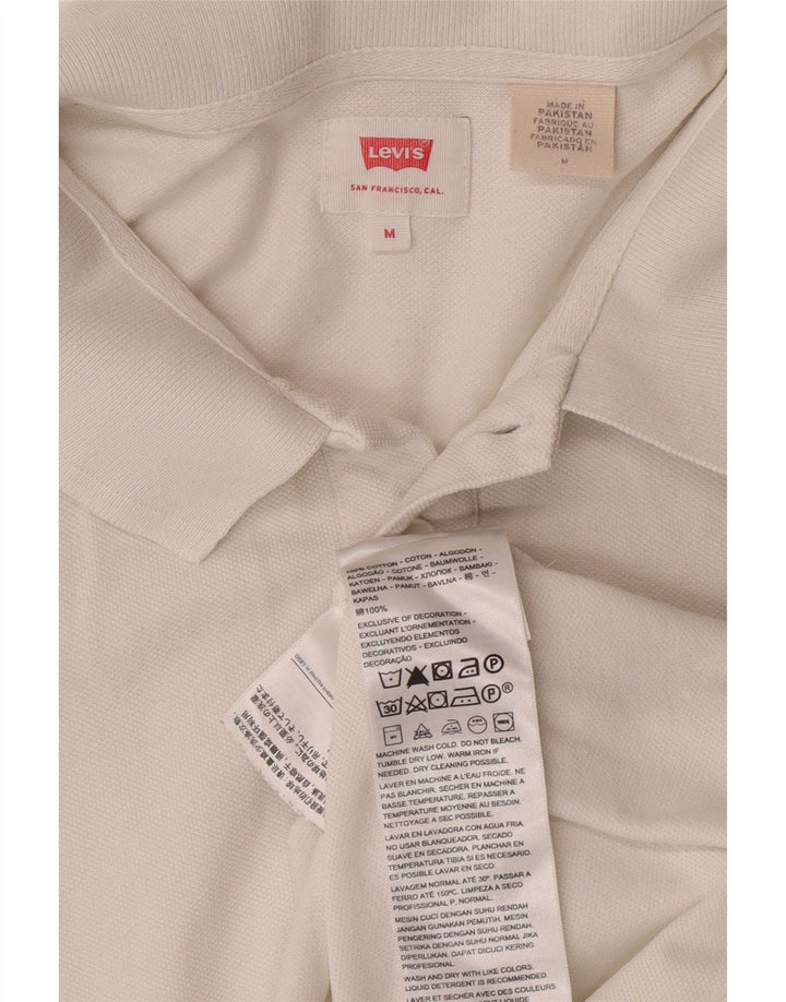 Tricou polo LEVI'S pentru bărbați, bumbac alb mediu
