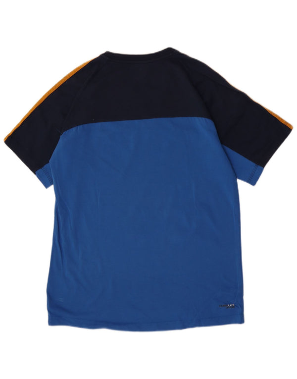 Adidas Hombre Camiseta Regular De Manga Corta Top Azul Medio Colorblock Algodón