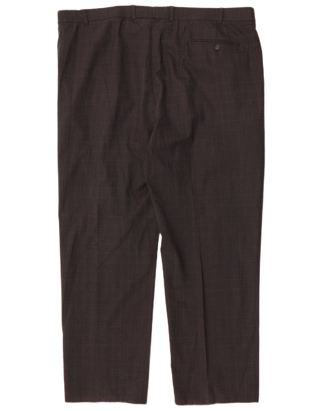 Marks & Spencer Mens Straight Suit Trousers W44 L31 Grey Check Polyester