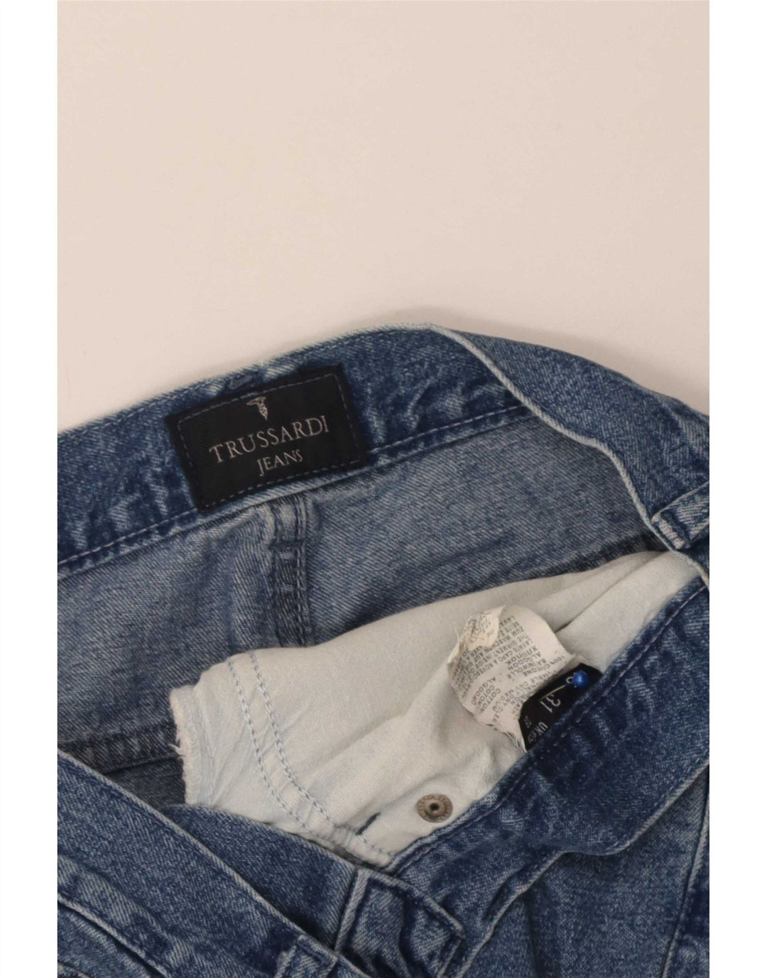 Trussardi Womens Straight Jeans W29 L33 Blue Cotton