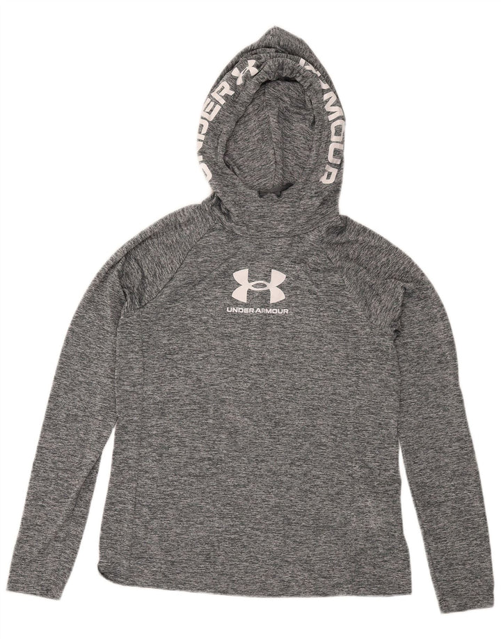 Under Armour Herre Hooded Grafisk Top Langærmet Medium Grey Flecked