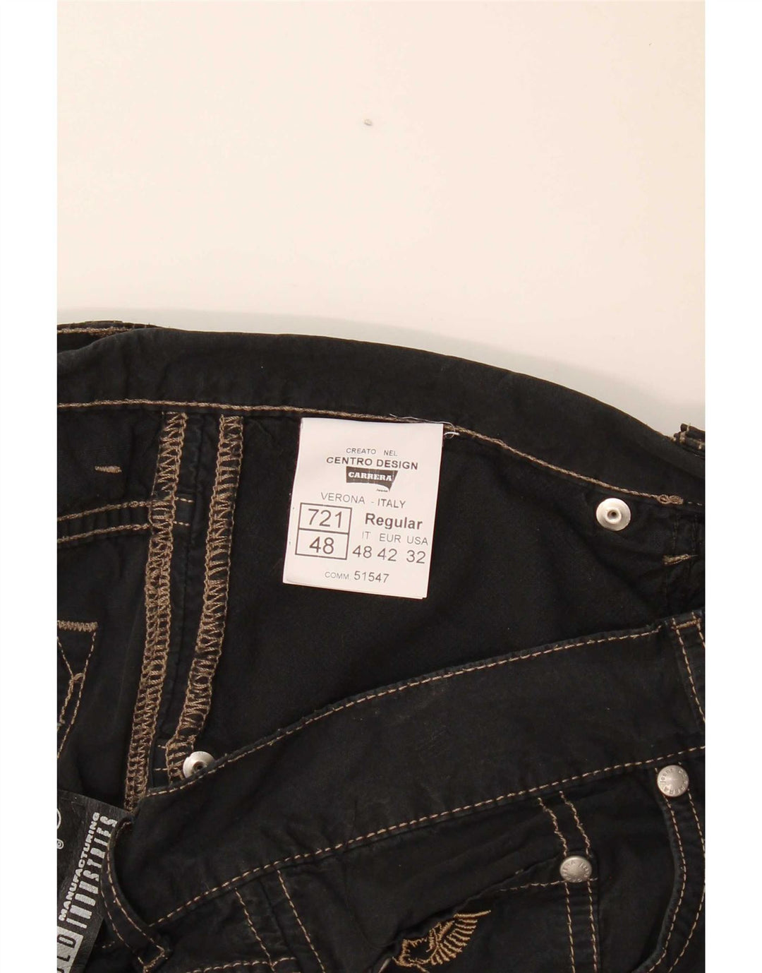 Carrera Mens Casual Shorts W32 Medium Black Cotton