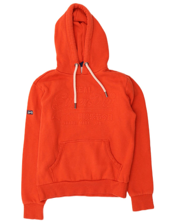 Superdry Mens Graphic Hoodie Jumper Small Orange Cotton