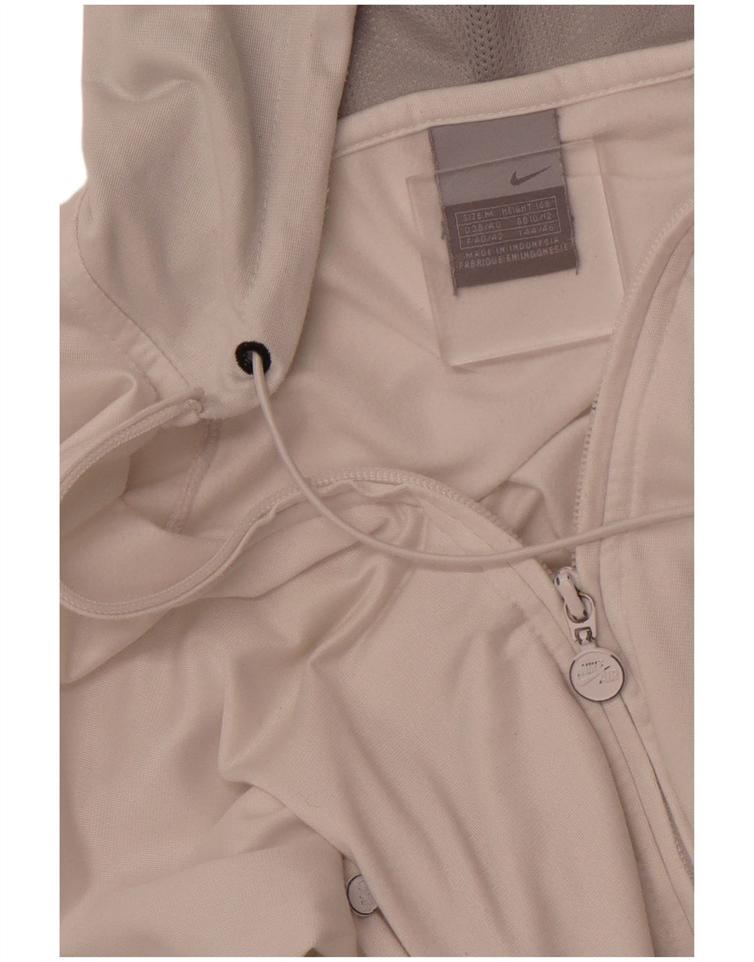 NIKE Womens Zip Hoodie Sweater UK 10/12 Medium  White